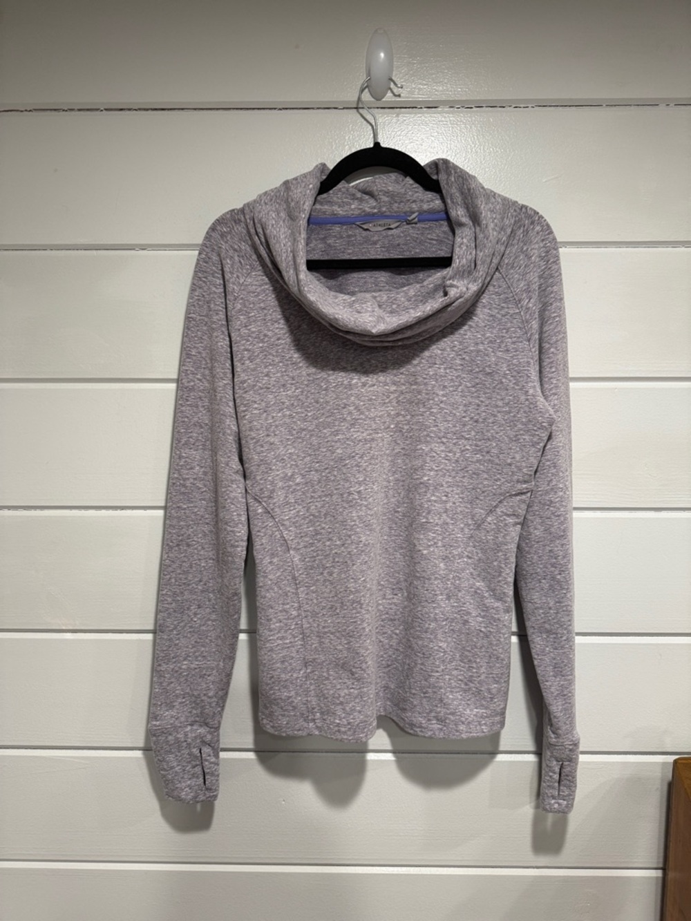 Athleta Light Heather purple Cowl Neck Pullover. Size - Large
